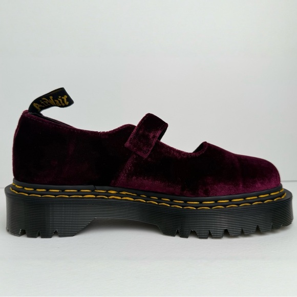 Dr. Martens Addina Heaven Marc Jacobs Velvet Shoes Cherry Red Mary Janes UK 6 - Picture 6 of 17